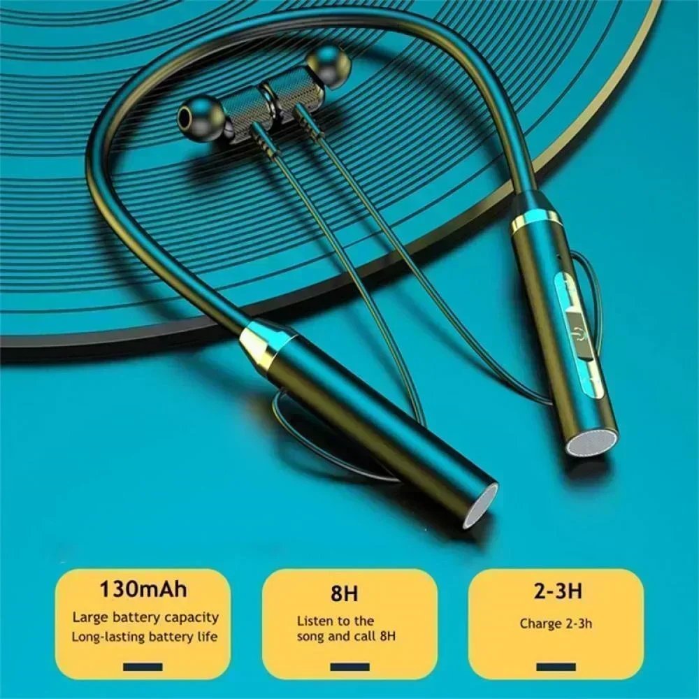 Wireless Headphones Bluetooth Neckband Magnetic Earphones Sport Running Earbuds - Image 5