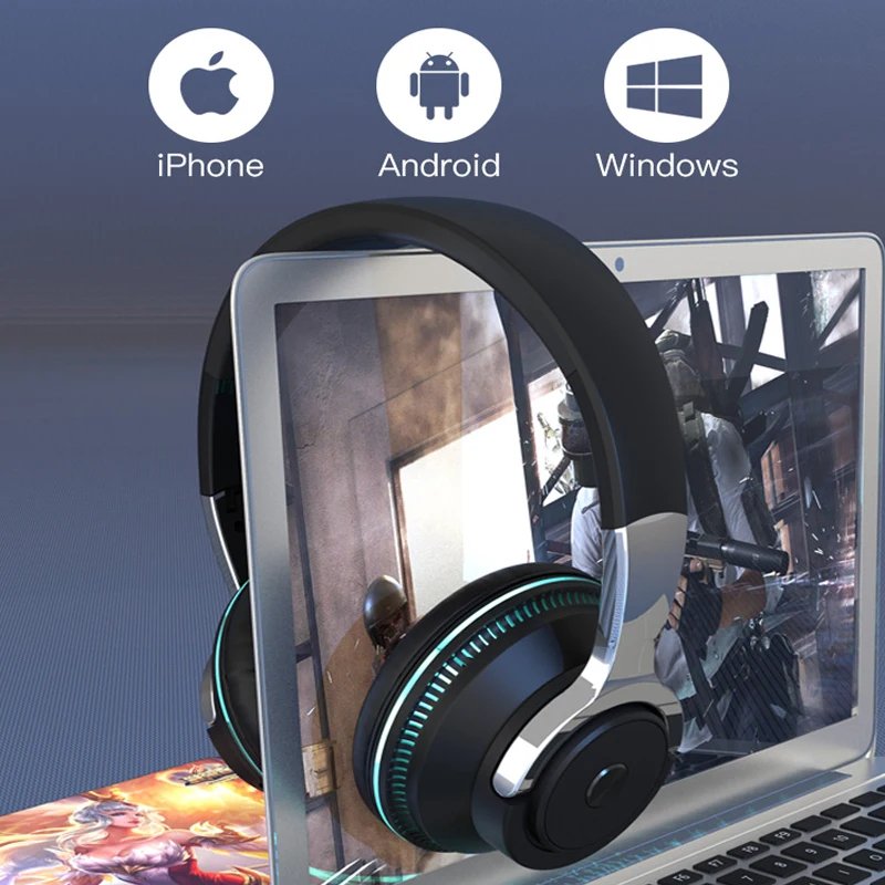 Bluetooth Headphones Head mounted Noise Reduction Wireless Headset for Phones PC Gaming Headsets - Image 3